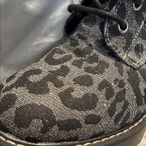 Mix No.6 Boots Silver Leopard Print Lace-Up Ankle Boots 7.5 38 - Picture 2 of 7